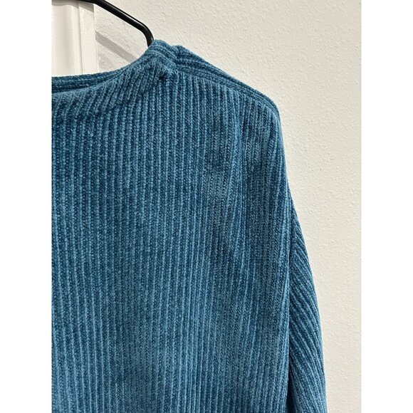 Barry Bricken Neiman Marcus Acrylic Blue Ribbed Knit Sweater Sz XL - Picture 4 of 8